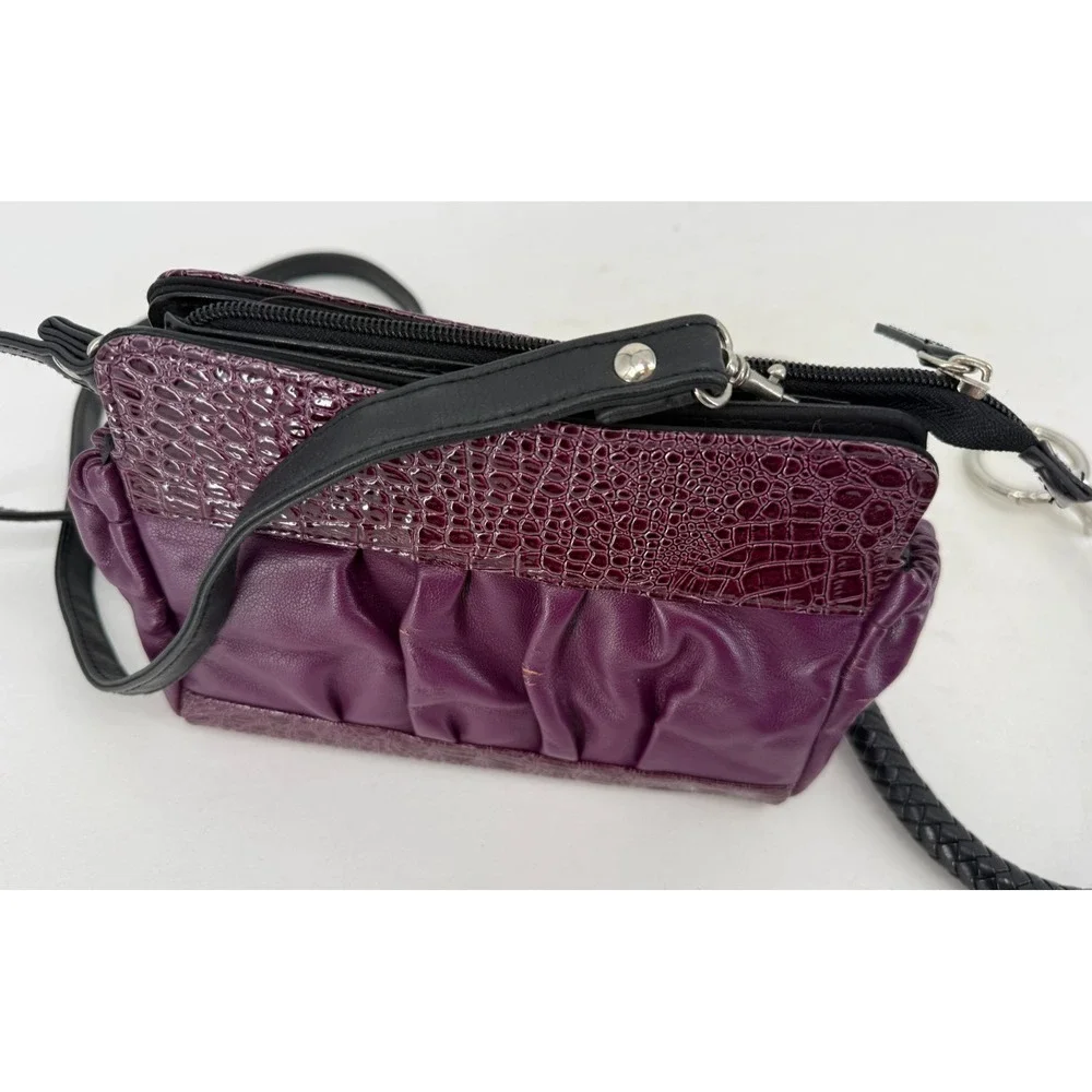 Miche Petite  Interchangeable Purse‎ Handles & Straps Lot Crossbody Croc Purple